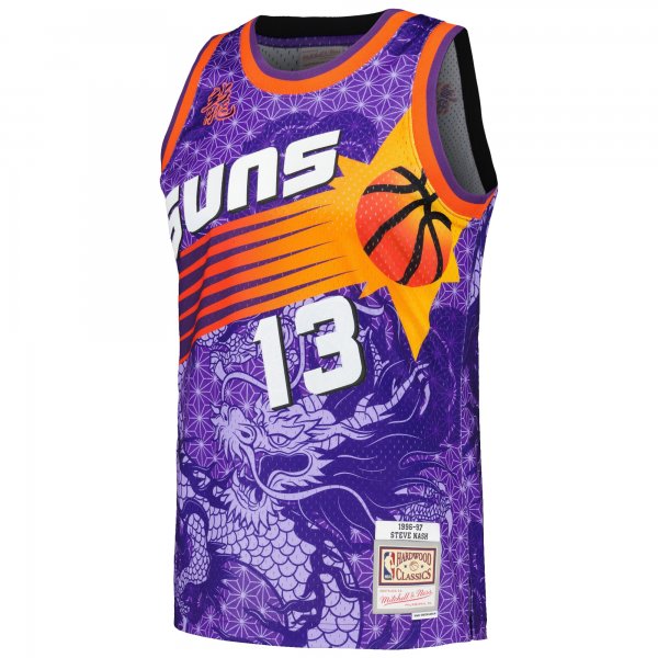 Men's Phoenix Suns Steve Nash Mitchell & Ness Purple 1996/97 Hardwood Classics Asian Heritage 6.0 Swingman Throwback Player Jersey