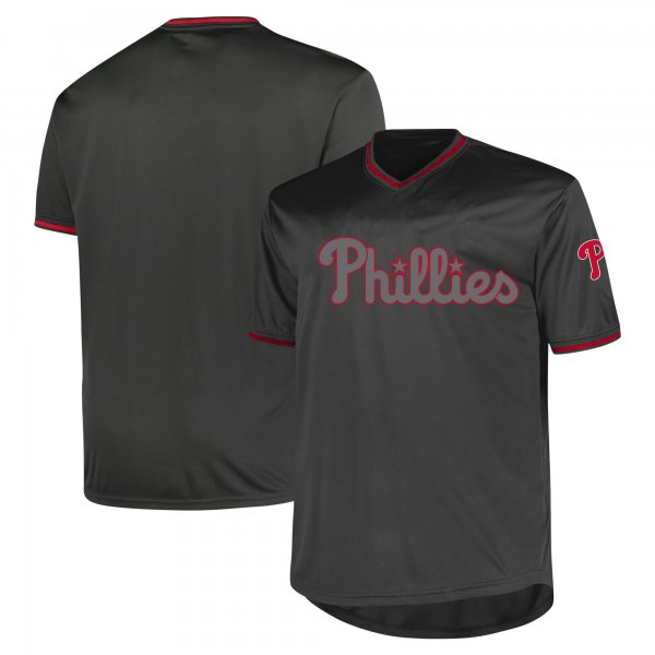 Men's Philadelphia Phillies Profile Charcoal Big & Tall Pop Fashion Jersey