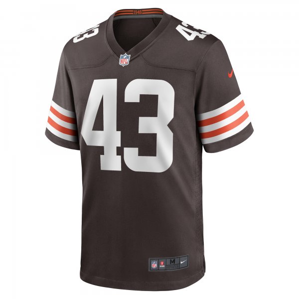 Men's Cleveland Browns Mohamoud Diabate Nike  Brown Team Game Jersey