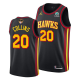 Men's Atlanta Hawks #20 John Collins 2021 NBA Playoffs G7 Starters Black Jersey