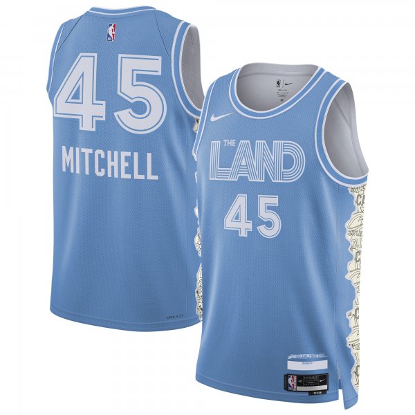 Donovan Mitchell #45 Cleveland Cavaliers Nike Unisex 2024/25 Swingman City Edition Light Blue Player Jersey