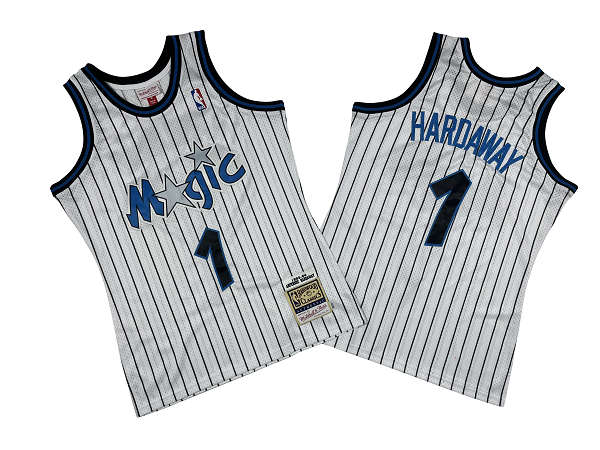 Men's Orlando Magic #1 Penny Hardaway 1993-94 White Hardwood Classics Soul AU Mitchell and Ness Jersey