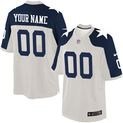 Nike Dallas Cowboys Customized White Throwback Stitched Elite Youth NFL Jersey