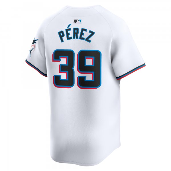 Men's Miami Marlins Eury PÃÂ©rez Nike White Home Limited Player Jersey