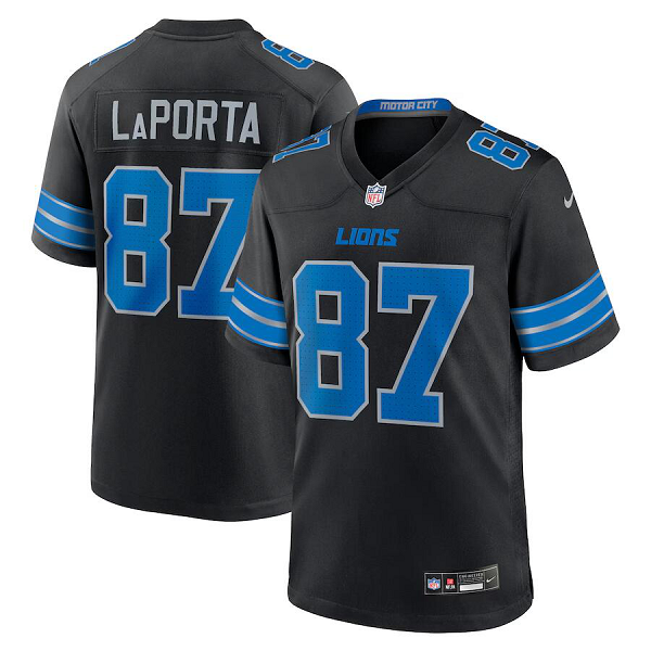 Men's Detroit Lions #87 Sam LaPorta Nike 2nd Alternate Limited NFL Jersey - Black