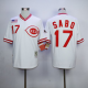 Mitchell And Ness 1990 Cincinnati Reds #17 Chris Sabo White Throwback Stitched MLB Jersey