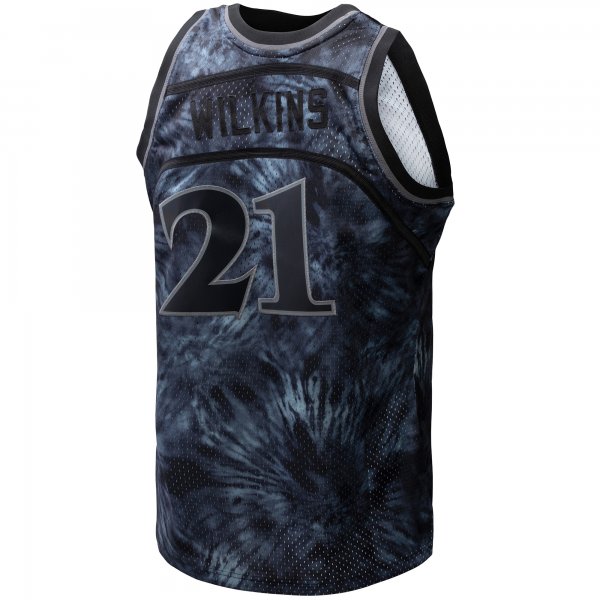 Men's Atlanta Hawks Dominique Wilkins Mitchell & Ness Black Hardwood Classics 1986/87 Tie-Dye Swingman Jersey