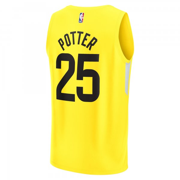 Men's Utah Jazz Micah Potter Fanatics Yellow Fast Break Player Jersey - Icon Edition