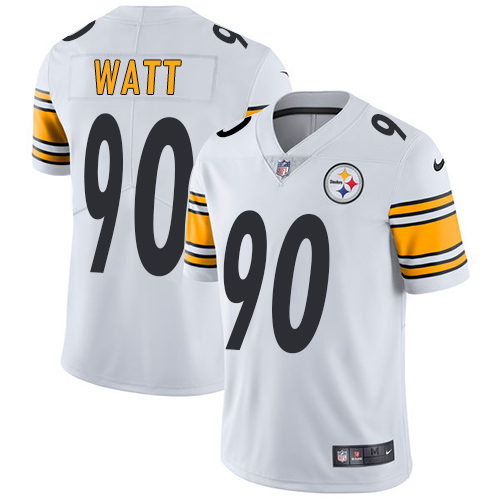 Nike Pittsburgh Steelers #90 T. J. Watt White Youth Stitched NFL Vapor Untouchable Limited Jersey