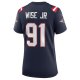 Women's New England Patriots Deatrich Wise Jr. Nike Navy Game Jersey