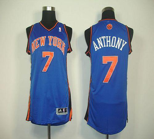 Men's New York Knicks #7 Carmelo Anthony Blue Revolution 30 Stitched NBA Jersey