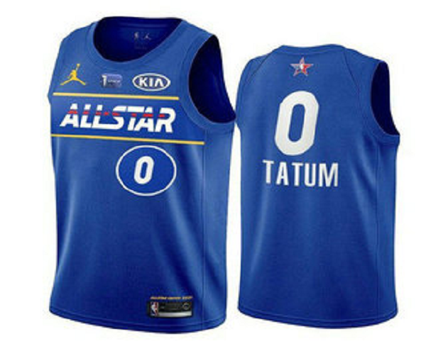 Men's 2021 All-Star #0 Jayson Tatum Blue Eastern Conference Stitched NBA Jersey