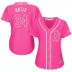 Boston Red Sox #34 David Ortiz Pink Fashion Women's Stitched MLB Jersey