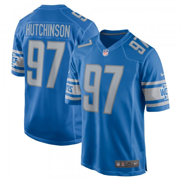 Men's Detroit Lions Aidan Hutchinson Nike Blue Player Game Jersey