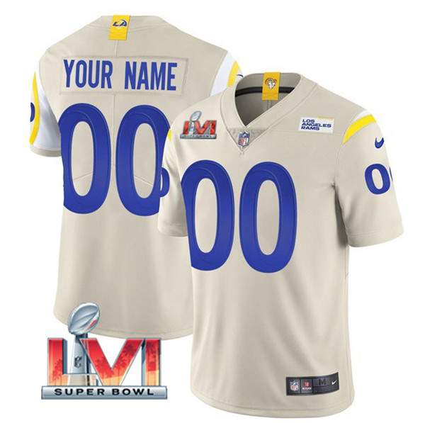 Youth Los Angeles Rams ACTIVE PLAYER Custom 2022 Bone Super Bowl LVI Vapor Limited Stitched Jersey