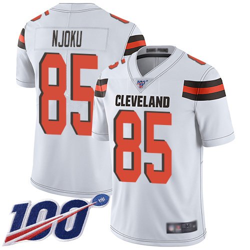 Cleveland Browns #85 David Njoku White Men's Stitched NFL 100th Season Vapor Limited Jersey