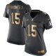 Nike Kansas City Chiefs #15 Patrick Mahomes II Black Women's Stitched NFL Limited Gold Salute to Service Jersey