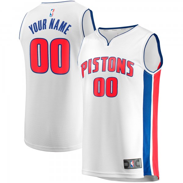 Youth Detroit Pistons  Fanatics White Fast Break Replica Custom Jersey - Association Edition