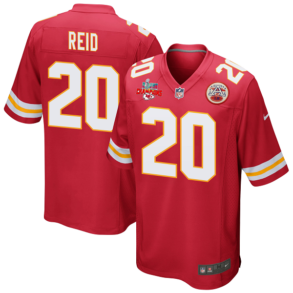 Justin Reid #20 Kansas City Chiefs Super Bowl LVII Champions 3 Stars Men's Game Red NFL Jersey