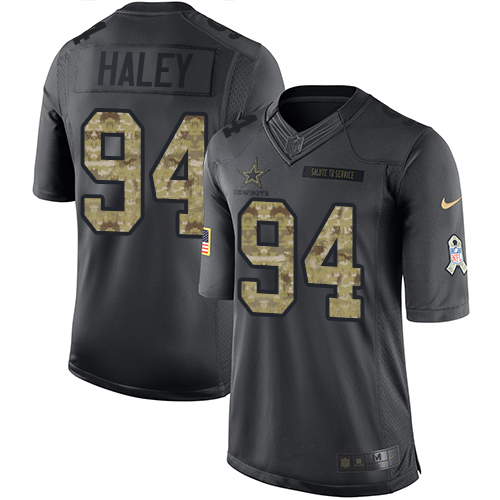 Men's Nike Dallas Cowboys #94 Charles Haley Limited Black 2016 Salute to Service NFL Jersey