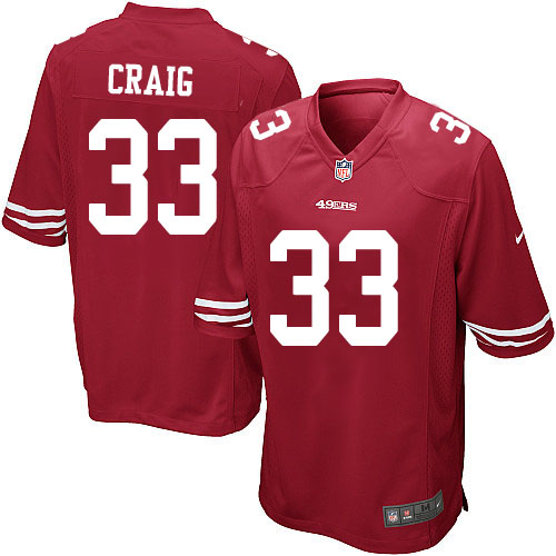 Men's Nike San Francisco 49ers #33 Roger Craig Game Home Red NFL Jersey