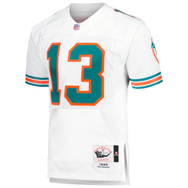 Men's Miami Dolphins 1995 Dan Marino Mitchell & Ness White Throwback Retired Player PocketÃ¨ÂÂ½Jersey