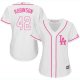 Los Angeles Dodgers #42 Jackie Robinson White/Pink Fashion Women's Stitched MLB Jersey