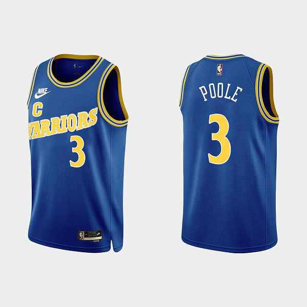 Men's Golden State Warriors Jordan Poole #3 2022-23 Classic Edition Royal NBA Jersey