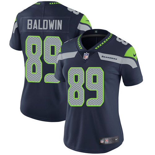 Nike Seattle Seahawks #89 Doug Baldwin Steel Blue Team Color Women's Stitched NFL Vapor Untouchable Limited Jersey