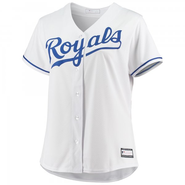 Women's Kansas City Royals White Plus Size Home Replica Team Jersey