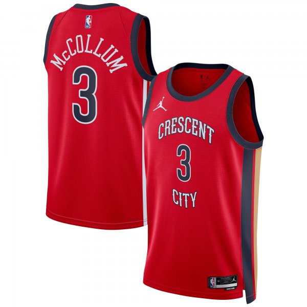 Unisex New Orleans Pelicans CJ McCollum Jordan Brand Red Swingman Jersey - Statement Edition