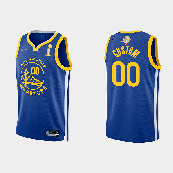 2022 NBA Finals Champions Men's Golden State Warriors Custom Royal Icon Royal Jersey