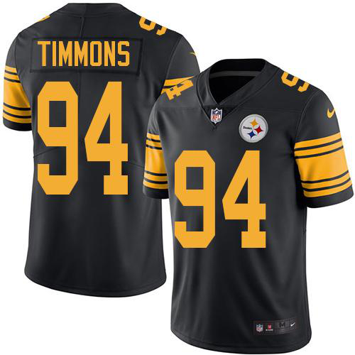 Nike Pittsburgh Steelers #94 Lawrence Timmons Black Men's Stitched NFL Limited New Color Rush Jersey