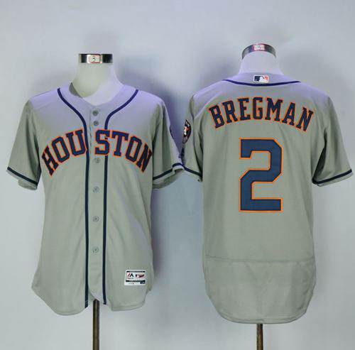 Houston Astros #2 Alex Bregman Grey Flexbase Collection Stitched MLB Jersey