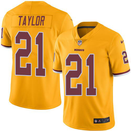 Nike Washington Redskins #21 Sean Taylor Gold Men's Stitched NFL Limited New Color Rush Jersey