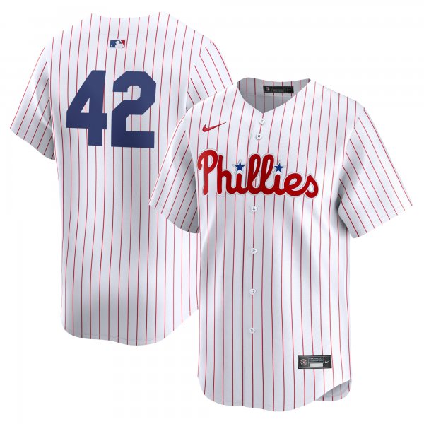 Men's Philadelphia Phillies  Nike White 2024 Jackie Robinson Day Home Limited Jersey