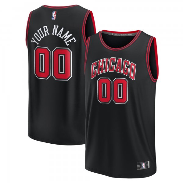 Youth Chicago Bulls  Fanatics Black Fast Break Replica Custom Jersey - Statement Edition