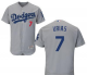 Los Angeles Dodgers #7 Julio Urias Gray Cool Base Majestic Baseball Men's Jersey