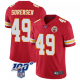 Men's Kansas City Chiefs #49 Daniel Sorensen 100th Vapor Jersey - Limited Red