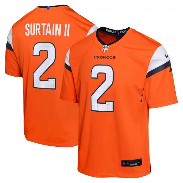 Youth Denver Broncos #2 Patrick Surtain II Nike Orange Limited Jersey