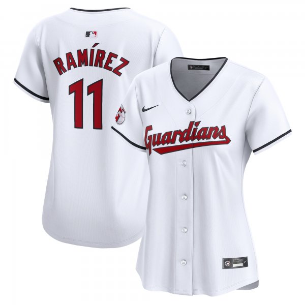 Women's Cleveland Guardians #11 Jose Ramirez Nike White Home Limited Player Jersey