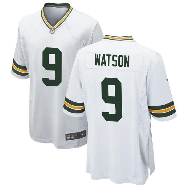 Men's Green Bay Packers Nike White #9 Christian Watson Game Jersey