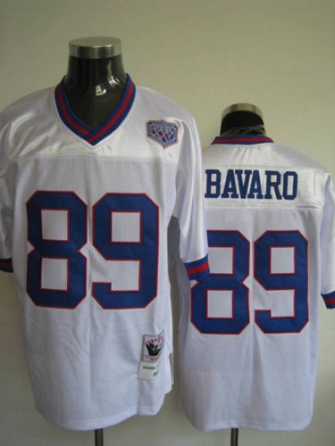 Men's Mitchell And Ness New York Giants #89 Mark Bavaro Stitched White NFL Jersey