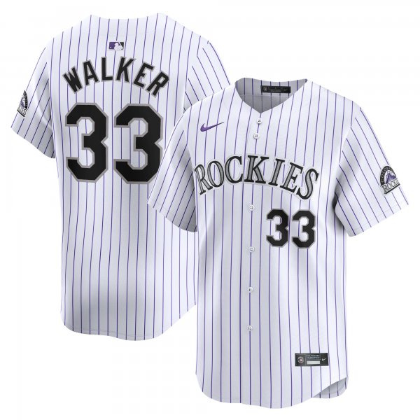 Men's Colorado Rockies #33 Larry Walker Nike White Home Limited Player Jersey