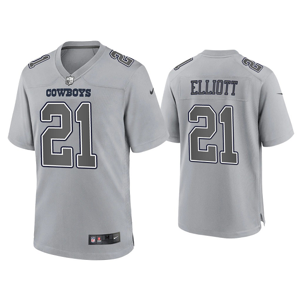 Men's Dallas Cowboys Ezekiel Elliott Gray Atmosphere Fashion Game Jersey