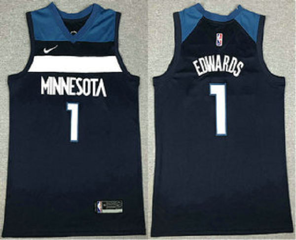 Men's Minnesota Timberwolves #1 Anthony Edwards Black 2021 Nike Swingman Stitched NBA Jersey