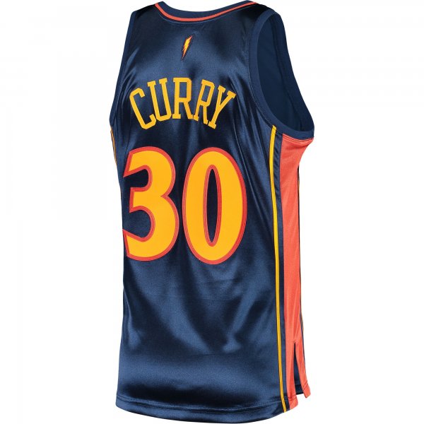 Men's Golden State Warriors Stephen Curry Mitchell & Ness Navy 2009/10 Hardwood Classics Jersey