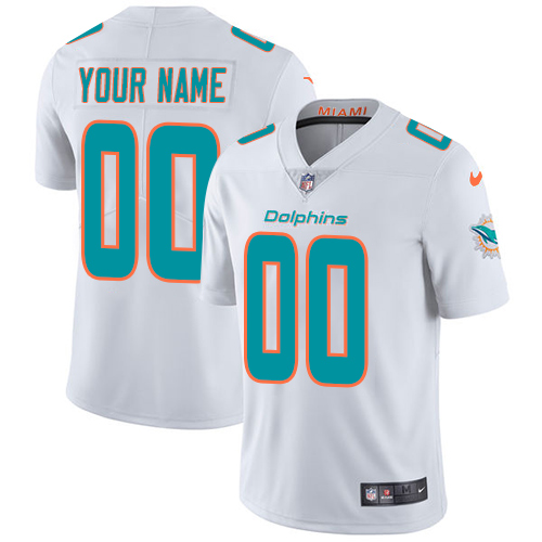 Youth Nike Miami Dolphins Customized White Vapor Untouchable Custom Limited NFL Jersey