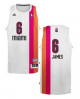 Men's Miami Heat #6 LeBron James White ABA Hardwood Classic Stitched NBA Jersey