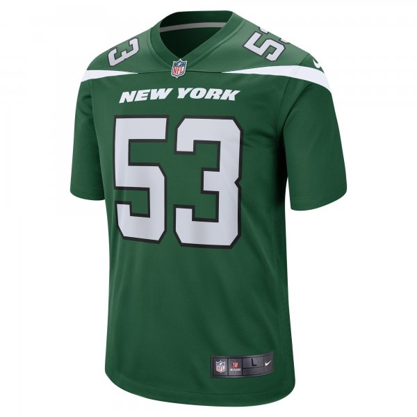 Men's New York Jets Zaire Barnes Nike Gotham Green  Game Jersey